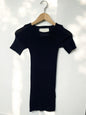 GAUZE RIB, SS CREW, 851-883, 100%cotton, BLACK, OS