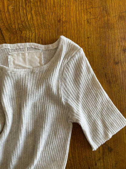 GAUZE RIB, SS CREW, 851-883, 100%cotton, OAT, OS