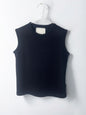 COTTON CRAPE, SIDE  NECK SLIT TANKTOP, #851-892  cotton 100%,BLACK,  OS