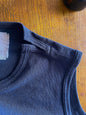 COTTON CRAPE, SIDE  NECK SLIT TANKTOP, #851-892  cotton 100%, NAVY