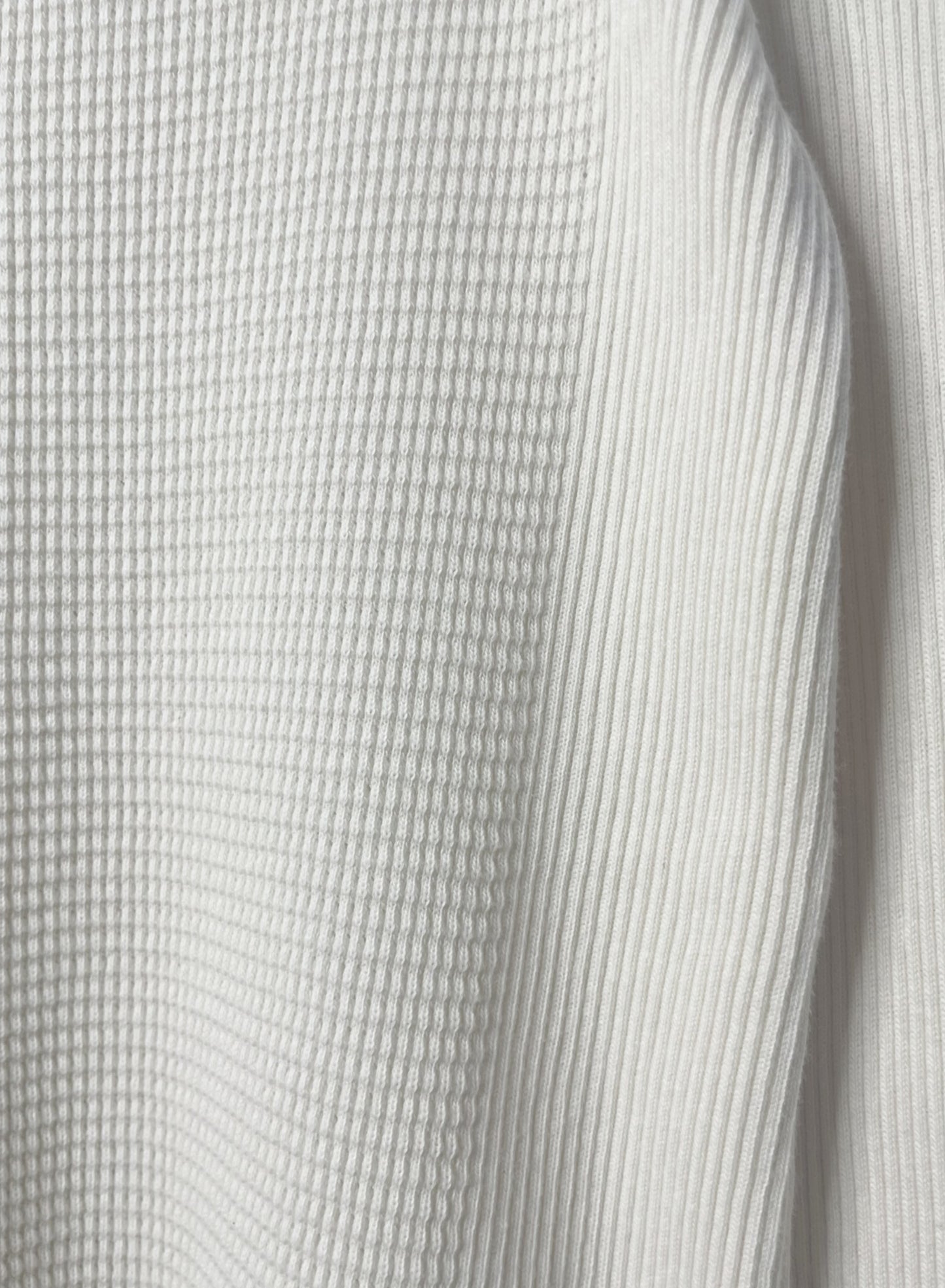 Waffle Rib Combo Tube,  Long Sleeve  Crew Neck Top. #802-748, NATURAL