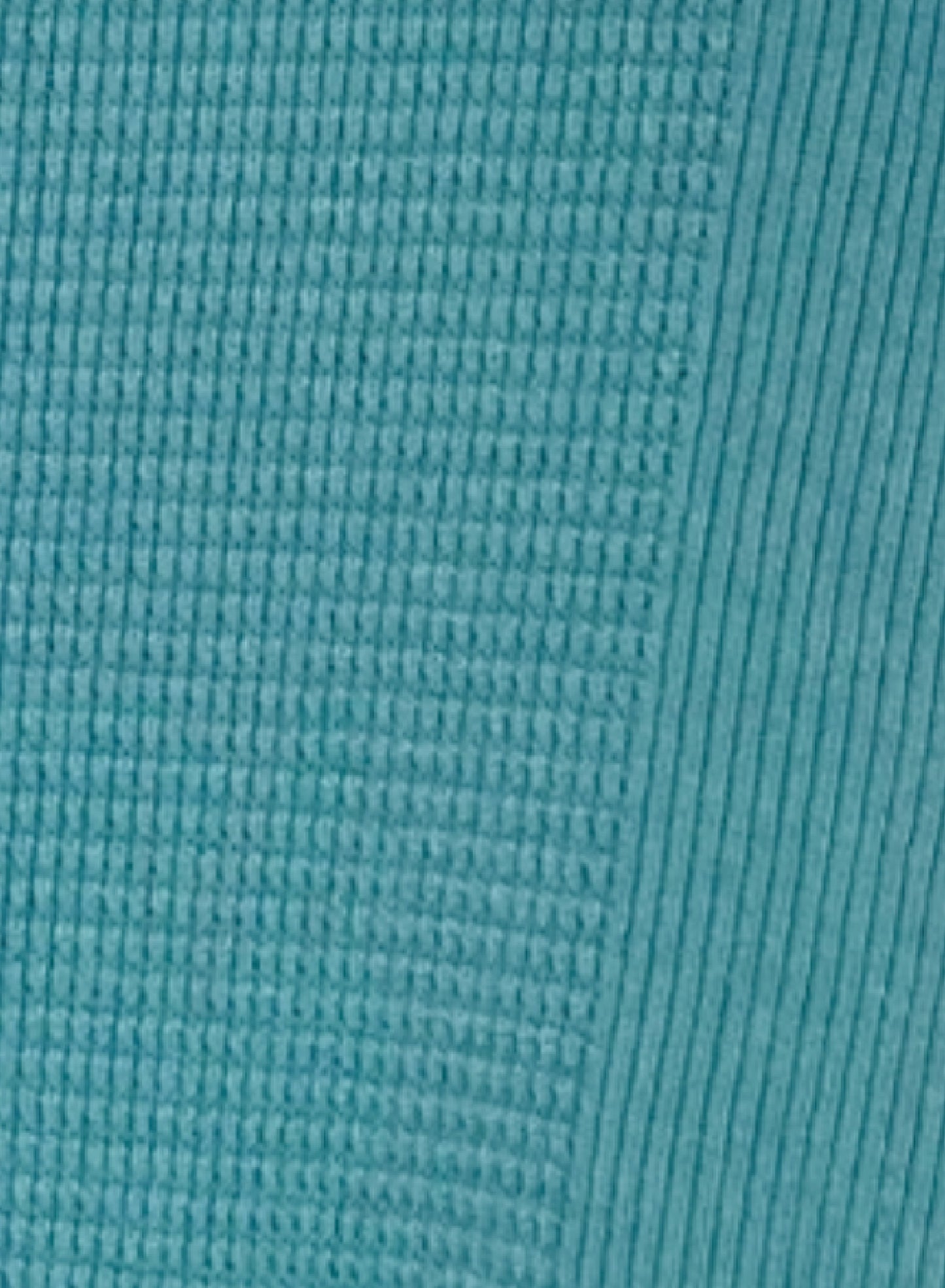 Waffle Rib Combo Tube,  Long Sleeve  Crew Neck Top. #802-748, PEACOCK