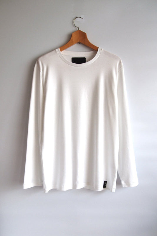 Baby Cotton Smooth, LS Crew T-shirts, WHITE, #782021M