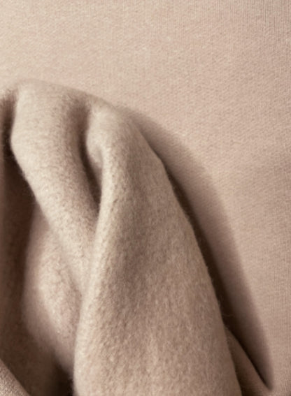 Cotton Tencel Brushed Fleece, LS Clean Boat Neck Sweatshirts, #822-805, TAUPE, ONE SIZE