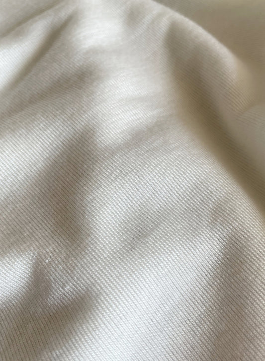 CASHMERE SILK JERSEY, 86%tencel 5%silk 4%cashmere, #842-871, LS TURTLE, WHITE