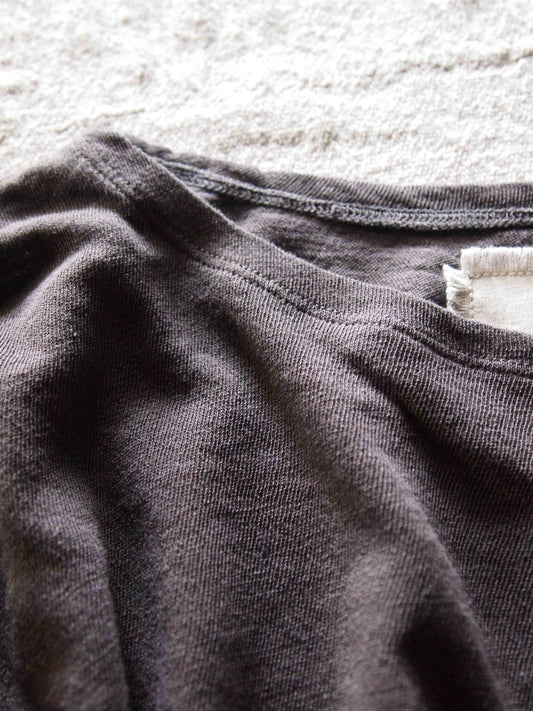 Linen Soft Jersey, LS Drop Shoulder Boat Neck Tee, #  821-798, DK CHARCOAL