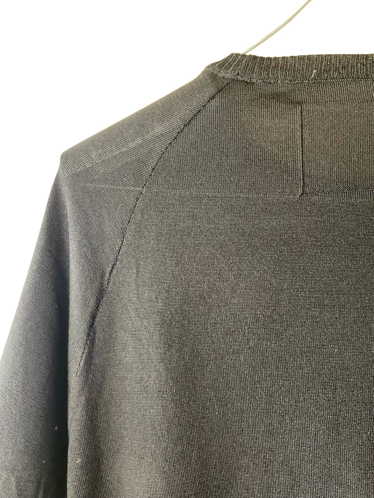 Super Fine Merino 16G Gauge Jersey Knit , VL9221002-4, WOOL 100%, LS CREW, BLACK
