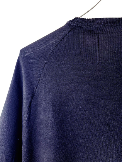 Super Fine Merino 16G Gauge Jersey Knit , VL9221002-4, WOOL 100%, LS CREW,  NAVY