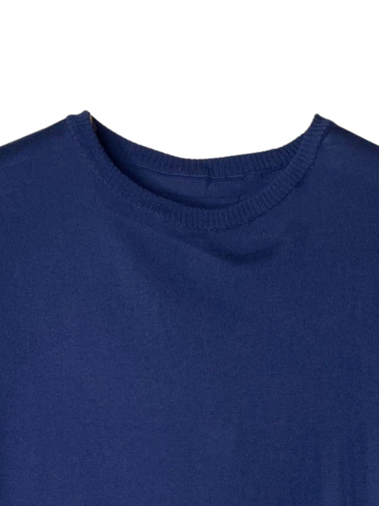 Super Fine Merino 16G Gauge Jersey Knit , VL9221002-4, WOOL 100%, LS CREW,  NAVY