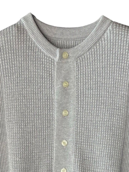 Extra-Long lament Cotton, VL9221014, L/S HENLEY TOP, GREY