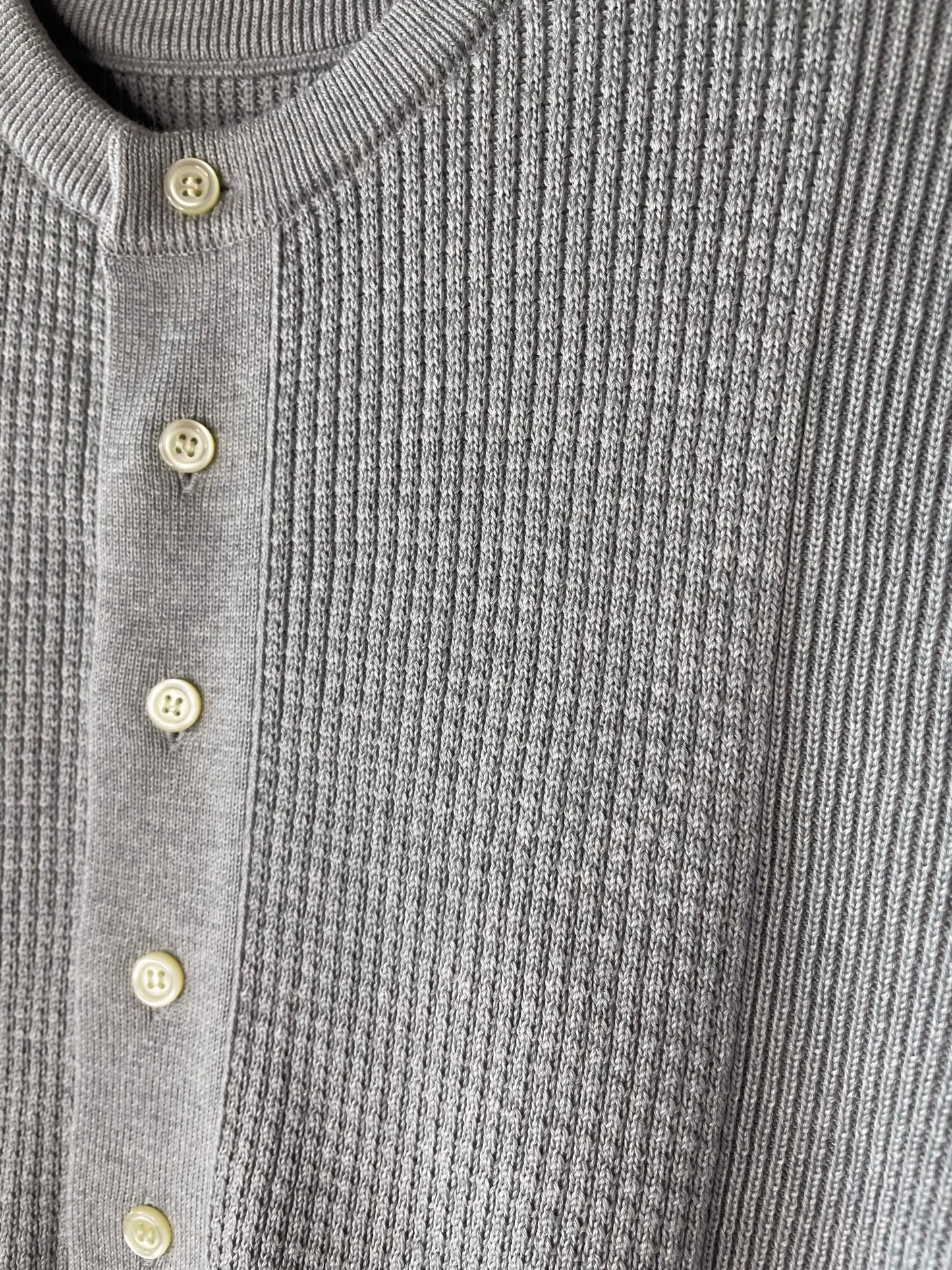 Extra-Long lament Cotton, VL9221014, L/S HENLEY TOP, GREY
