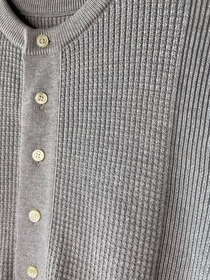 Extra-Long lament Cotton, VL9221014, L/S HENLEY TOP, GREY